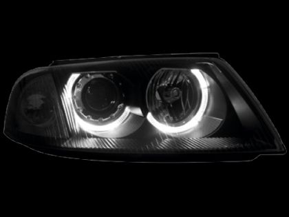 Кристални фарове Angel Eyes VW PASSAT B5.5 (01-05) - черни