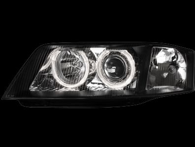 Кристални фарове AUDI A6 (2001-2003) за фабричен ксенон - черни - Image 2
