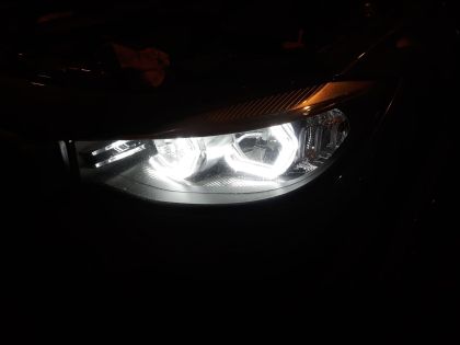 Диодни Ангелски Очи за BMW F30 - U-Design - с два цвята и функция мигач (бял и жълт) - Image 3