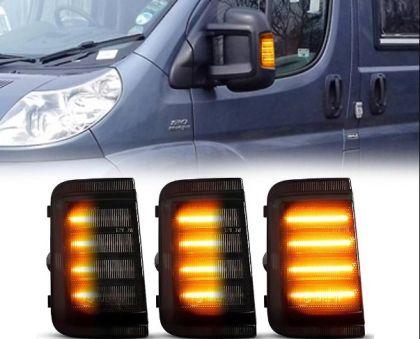 Диодни бягащи мигачи за огледала за Fiat Ducato / Citroen Jumper / Promaster (2006-2019) - опушени - Image 2