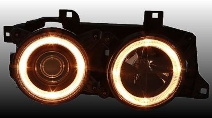 Кристални фарове за BMW E32 / E34 (89-95) - черни - Image 3