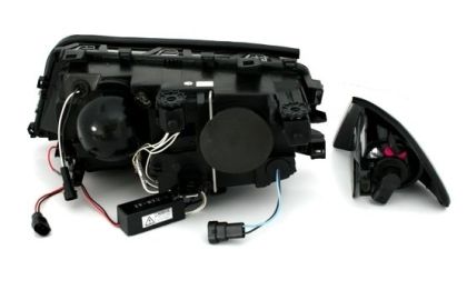 Кристални фарове за BMW E46 седан (1998-2001) - черни с CCFL - Image 3