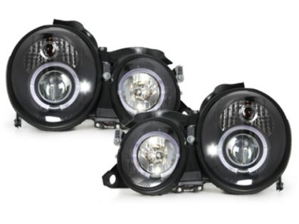 Кристални фарове Mercedes CLK W208 (97-02) - черни