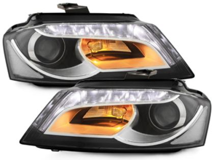 Кристални фарове за Audi A3 (2008-2012) - черни - Image 2