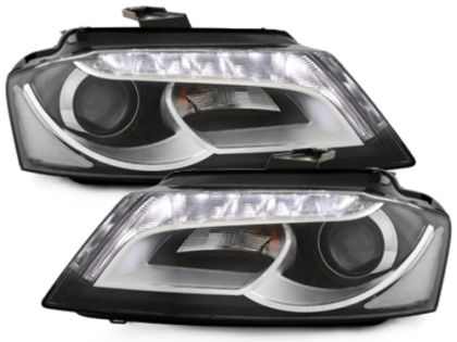 Кристални фарове за Audi A3 (2008-2012) - черни - Image 3