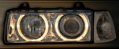 Кристални фарове за BMW E36 Angel Eyes (1991-2000) 2d coupe - хром - Image 3