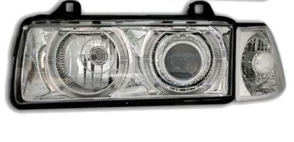 Кристални фарове за BMW E36 Angel Eyes (1991-2000) 2d coupe - хром