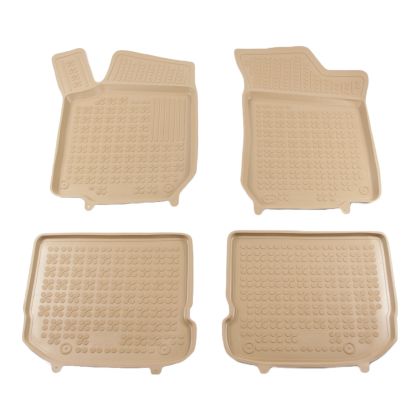 Гумени стелки за Golf 4 / Bora / Beetle / Jetta / Skoda Octavia 1 (1997-2010) / Seat Leon / Seat Toledo (1999-2005) - тип леген бежови