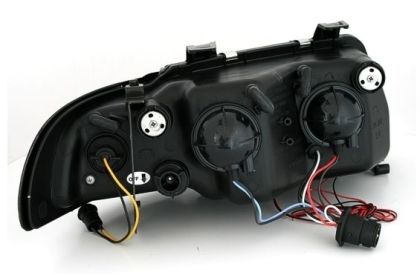 Кристални фарове за Audi A4 Angel Eyes (1995-1998) - черни - Image 2