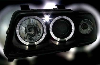 Кристални фарове за Audi A4 Angel Eyes (1995-1998) - черни - Image 3