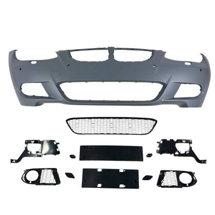 Предна броня за BMW E92 (2006-2009) - M-Tech дизайн с отвори за халогени и парктроник - Image 3