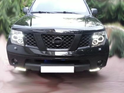Кристални фарове за Nissan Navara / Pathfinder (2005-2009) - черни - Image 2