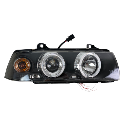 Кристални фарове за BMW E36 Angel Eyes (1991-2000) 2d coupe - черни - Image 3