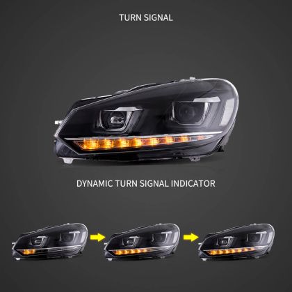 Тунинг led фарове за VW GOLF 6 (2008-2014) черни - Image 3