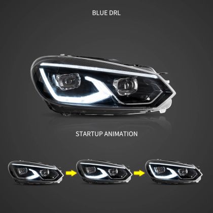 Тунинг led фарове за VW GOLF 6 (2008-2014) - черни - Image 3