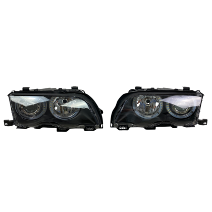 Тунинг фарове за BMW E46 седан (1998-2001) - черни с led ангелски очи - Image 3