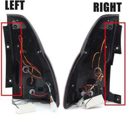 Диодни стопове за TOYOTA LAND CRUISER Prado J120 (2003-2009) - full Led Uprgade to J150 look - червени с бягащ опушен мигач - Image 2