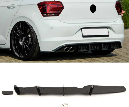 Дифузер за задна броня за Volkswagen Polo (2019+) GTI Blade - черен гланц